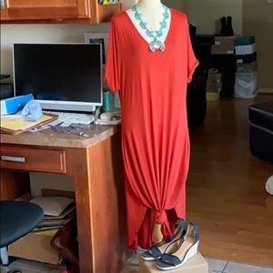 Adara V-Neck Orange Dress, NWT